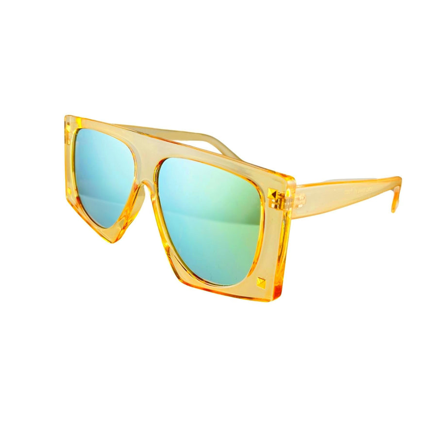 Yellow Shield Silver Mirror Gold Stud Sunglasses - Marvel