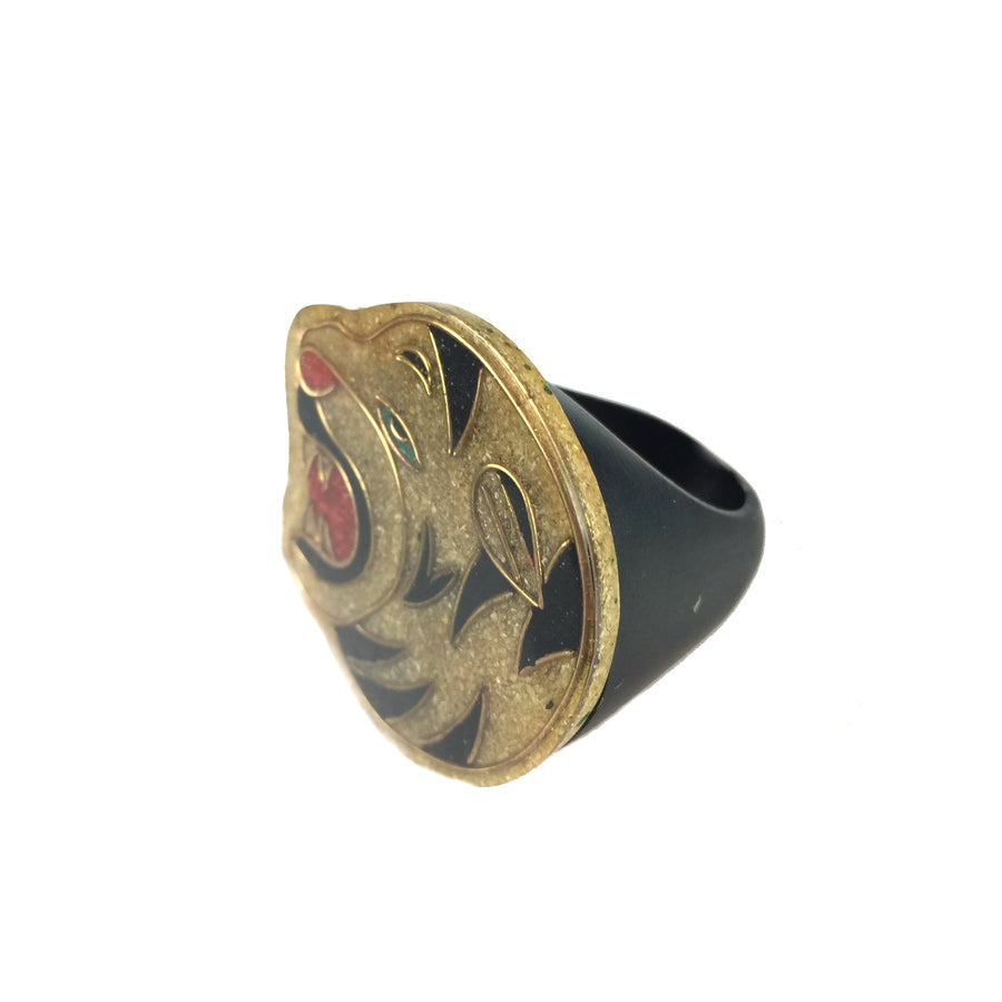 Tiger Vintage Lucite Ring - As seen in BLOWE Magazine