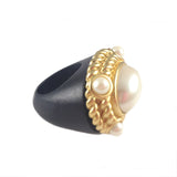 Paris Pearl Wood Ring - As seen in Tatalum Magazine