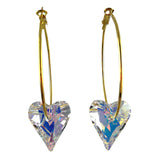 Swarovski Crystal Heart Earrings (White) - As seen in Tatalum Magazine
