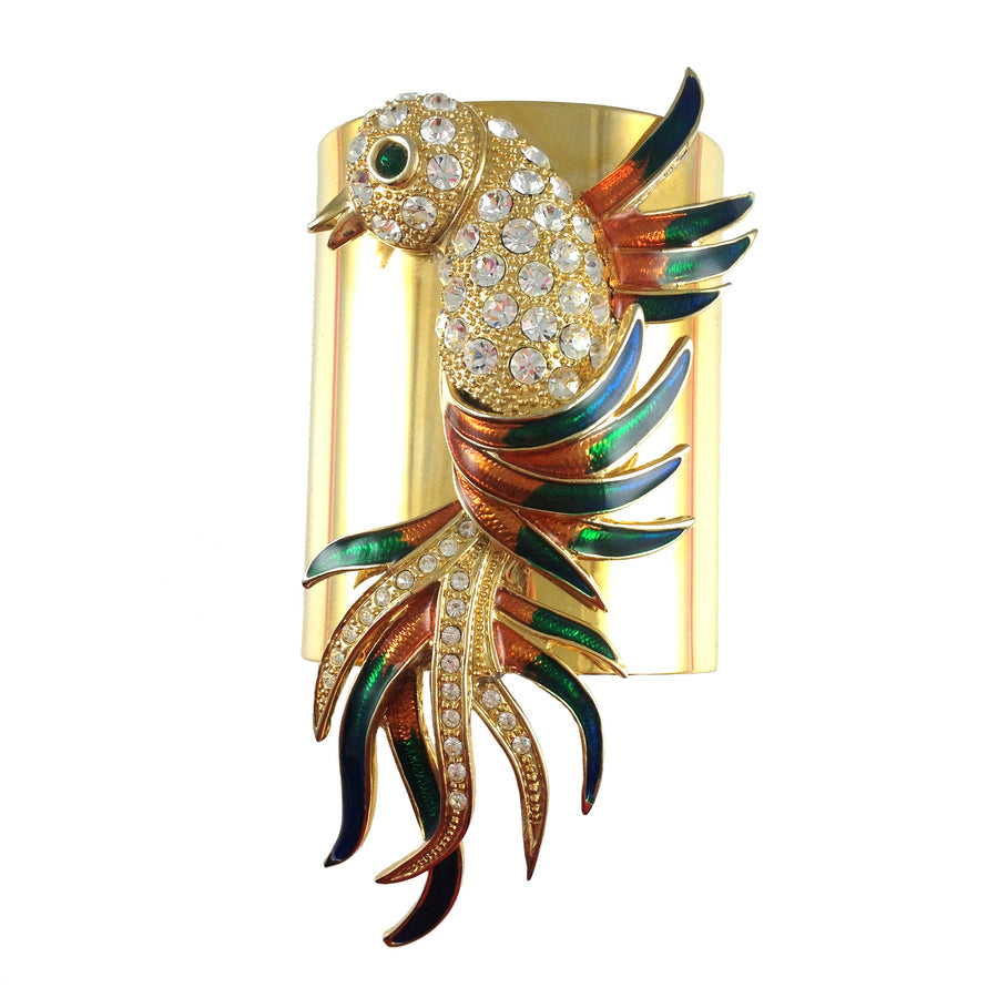 MizDragonfly Jewelry Vintage Peacock Gold Cuff Bracelet Gallery