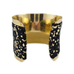 MizDragonfly Jewelry Vintage Black Gold Velvet Studio 54 Cuff Back