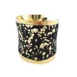 MizDragonfly Jewelry Vintage Black Gold Velvet Studio 54 Cuff Left Side